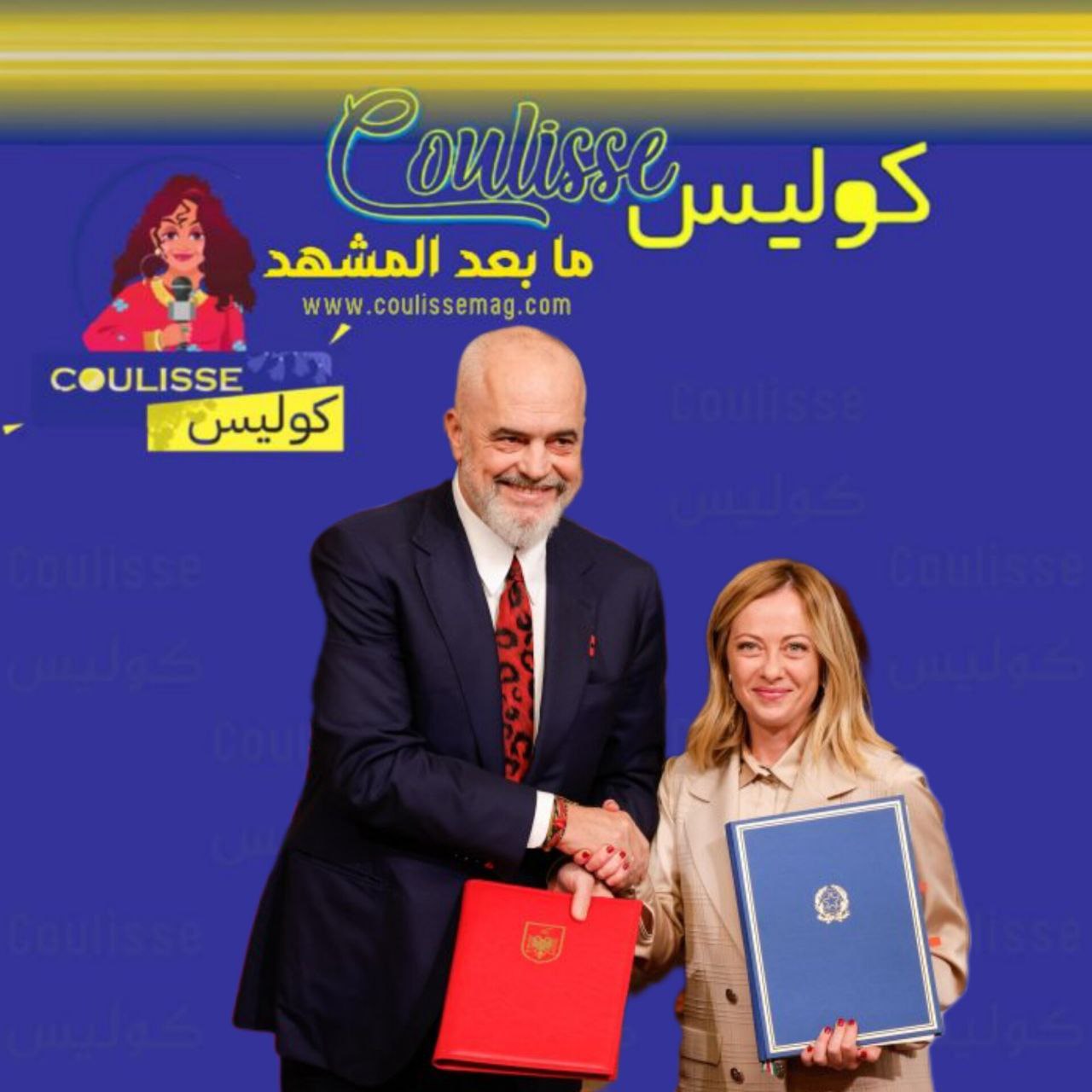 رئيس وزراء ألبانيا يستقبل جورجيا ميلوني في لقطة تثير الضحك شاهد الموقف