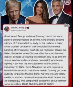 جنسية جورج كلوني الفرنسية تشعل مواجهة سياسية جديدة مع دونالد ترامب