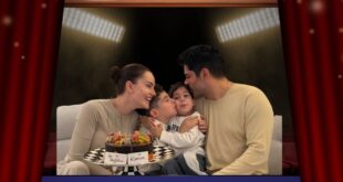 بوراك أوزجيفيت وزوجته يحتفلان بميلاد ابنهما كاران