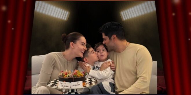 بوراك أوزجيفيت وزوجته يحتفلان بميلاد ابنهما كاران